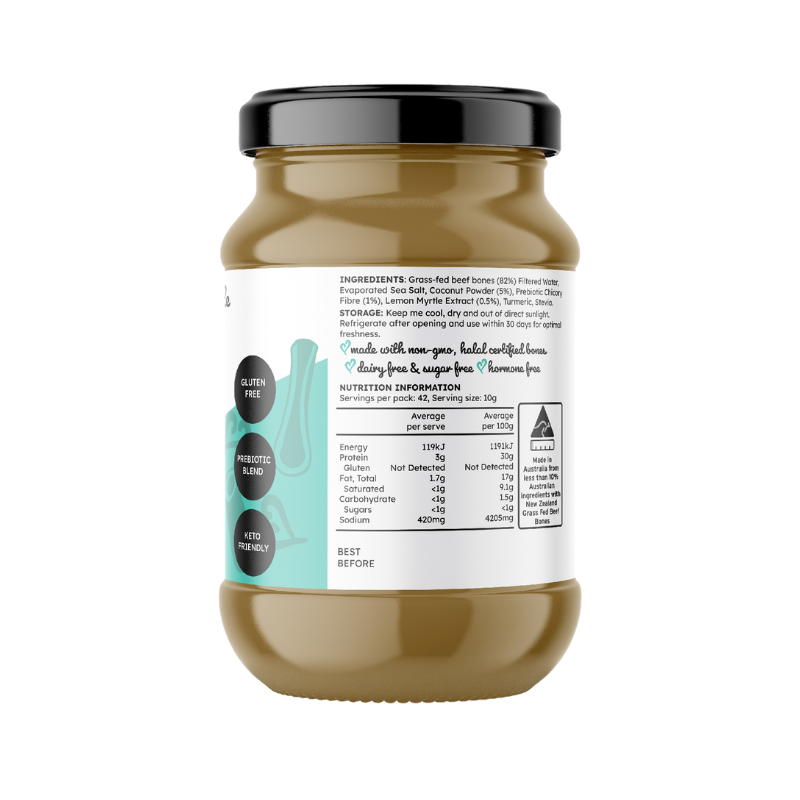 Beef Bone Broth Concentrate - Coconut & Lemon Myrtle 420g